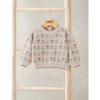 Mamas & Papas Pure Cotton Floral Jumper (0 Mths-3 Yrs) Beige
