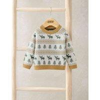 Mamas & Papas Moose Fairisle Knitted Jumper with Wool (0 Mths-3 Yrs) Beige