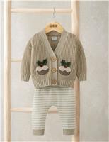2pc Cotton Rich Christmas Pudding Outfit (0-12 Mths)