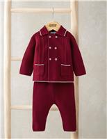 2pc Pure Cotton Cable Knit Outfit (0-18 Mths)
