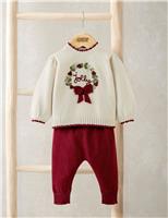 Pure Cotton Christmas Top & Leggings Set (0-3 Yrs)