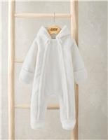 Borg Bear Ears Zip Pramsuit (0-12 Mths)