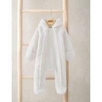 Mamas & Papas Borg Bear Ears Zip Pramsuit (0-12 Mths) Cream