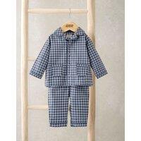 Mamas & Papas Pure Cotton Gingham Pyjamas (3 Mths - 3 Yrs) Blue