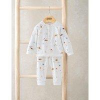 Mamas & Papas Velour Planets Print Pyjamas (2-24 Mths) Grey