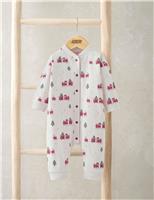 Pure Cotton Christmas Train Print Romper (0-18 Mths)