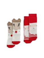 2pk Cotton Rich Christmas Socks (0 Mths-3 Yrs)