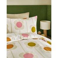 Orla Kiely 2 Pack Pure Cotton Abacus Flower Pillowcases White Mix