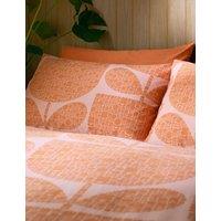 Orla Kiely 2 Pack Pure Cotton Block Garden Pillowcases Orange