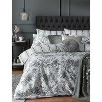 Laura Ashley 2 Pack Pure Cotton Tuileries Pillowcases Charcoal Mix