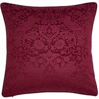 William Morris At Home Velvet Strawberry Thief Cushion Berry