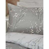 Laura Ashley 2 Pack Pure Cotton Sateen Pussy Willow Pillowcases Silver Grey