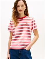 Cotton Rich Striped Crew Neck T-Shirt