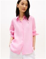 Pure Linen Collared Relaxed Shirt