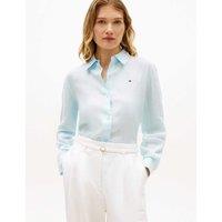 Tommy Hilfiger Pure Linen Collared Relaxed Shirt Light Blue