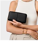 Faux Leather Zip Around Purse