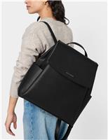 Faux Leather Large Backpack