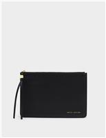 Faux Leather Tassel Charm Pouch Purse