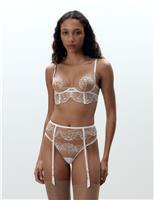 Marisa Embroidered Sheer Suspender