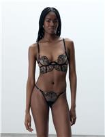 Marisa Embroidered Sheer Thong