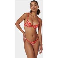 Bluebella Marian Embroidered Sheer Thong Red