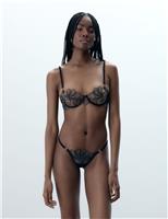 Sadiya Embroidered Sheer Wired Balcony Bra (B-F)