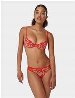 Marian Embroidered Sheer Brazilian Knickers