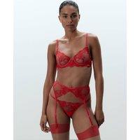 Bluebella Marseille Embroidered Mesh Suspender Red