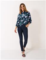 Metallic Floral Frill Neck Blouse
