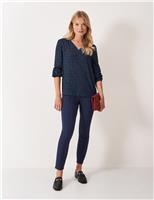 Metallic Polka Dot Print V-Neck Relaxed Blouse