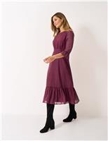 Metallic Dot Midi Tiered Dress