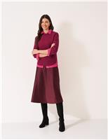 Sparkly Boat Neck Split Curved Hem Jumper