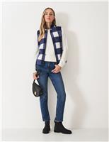 Checked Funnel Neck Gilet