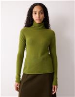 Pure Cashmere Polo Neck Relaxed Jumper