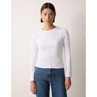 Jigsaw Cotton Rich Ribbed Slim Fit T-Shirt White