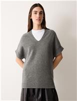 Pure Wool V-Neck Relaxed Knitted Top
