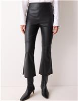 Leather Flared Ankle Grazer Trousers