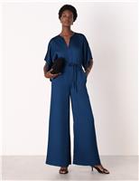 Satin Short Sleeve Jumpsuit