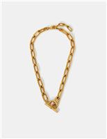14ct Gold-Plated Chunky T-Bar Chain Necklace