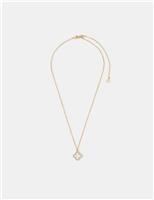 Gold Tone Mother of Pearl Clover Pendant