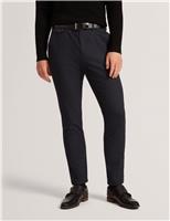 Ted Baker Slim Fit Houndstooth Chinos Navy
