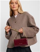 Faux Leather Chain Strap Cross Body Purse