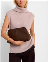 Faux Suede Clutch Bag