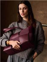 Katie Loxton Faux Leather Woven Tote Bag Black