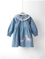 Unicorn Appliqu Denim Dress (6 Mths-7 Yrs)