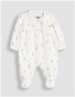 Cotton Rich Velour Floral Sleepsuit (0-12 Mths)