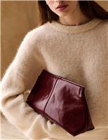Faux Leather Patent Finish Clutch Bag