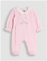 Cotton Rich Velour Bunny Sleepsuit (0-12 Mths)