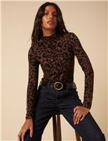Animal Print High Neck Top