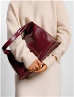 Faux Leather Patent Slouchy Shoulder Bag